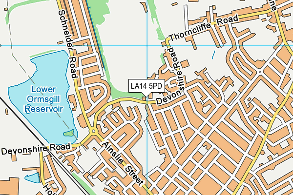 LA14 5PD map - OS VectorMap District (Ordnance Survey)