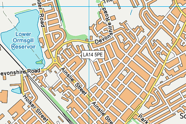 LA14 5PE map - OS VectorMap District (Ordnance Survey)