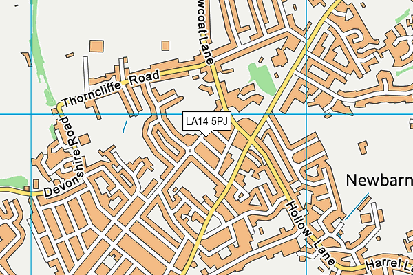 LA14 5PJ map - OS VectorMap District (Ordnance Survey)