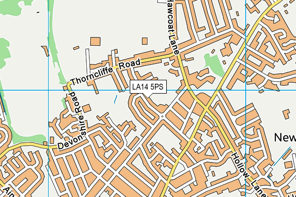 LA14 5PS map - OS VectorMap District (Ordnance Survey)