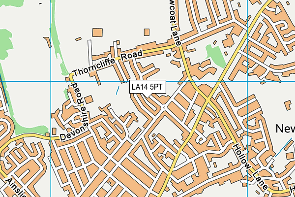 LA14 5PT map - OS VectorMap District (Ordnance Survey)