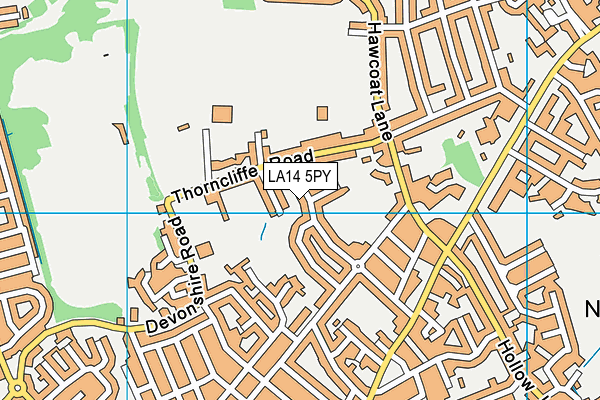 LA14 5PY map - OS VectorMap District (Ordnance Survey)