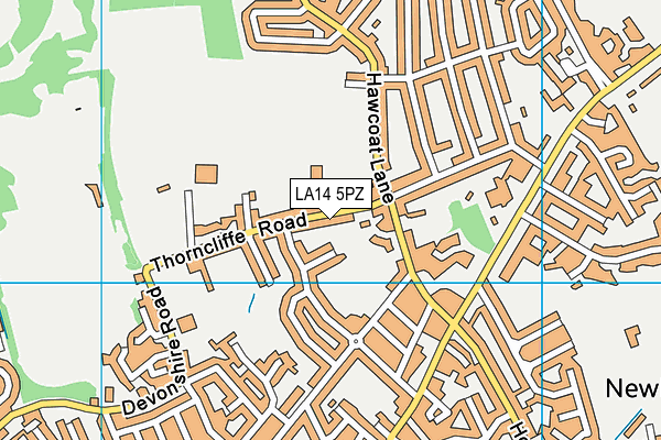 LA14 5PZ map - OS VectorMap District (Ordnance Survey)
