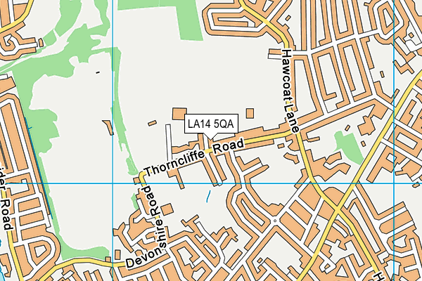 LA14 5QA map - OS VectorMap District (Ordnance Survey)