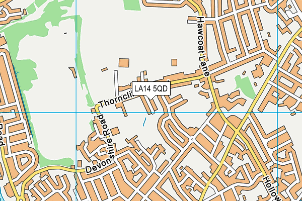 LA14 5QD map - OS VectorMap District (Ordnance Survey)