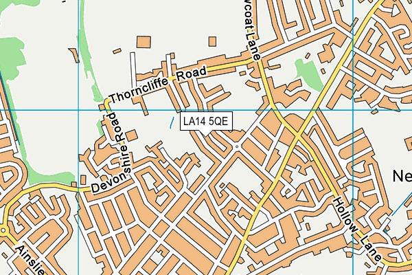 LA14 5QE map - OS VectorMap District (Ordnance Survey)
