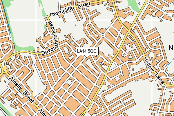 LA14 5QQ map - OS VectorMap District (Ordnance Survey)