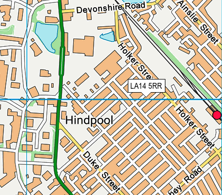LA14 5RR map - OS VectorMap District (Ordnance Survey)