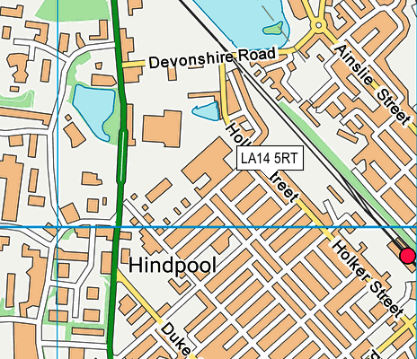 LA14 5RT map - OS VectorMap District (Ordnance Survey)