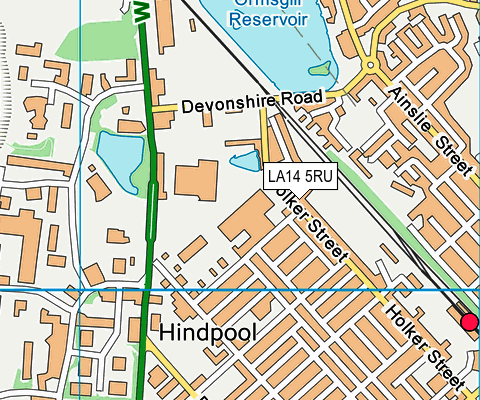 LA14 5RU map - OS VectorMap District (Ordnance Survey)