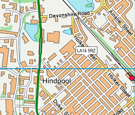 LA14 5RZ map - OS VectorMap District (Ordnance Survey)