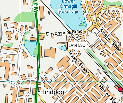 LA14 5SQ map - OS VectorMap District (Ordnance Survey)