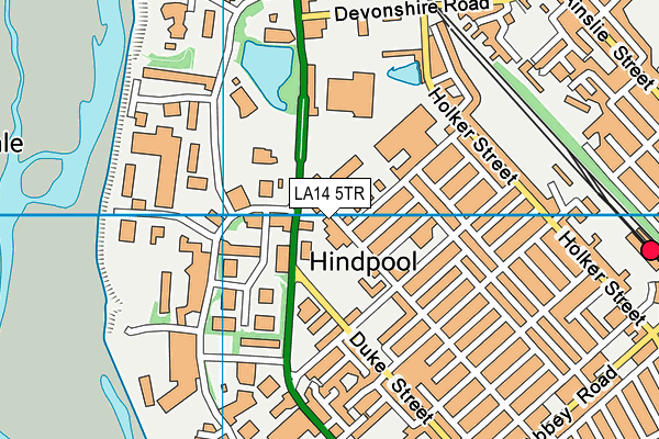 LA14 5TR map - OS VectorMap District (Ordnance Survey)