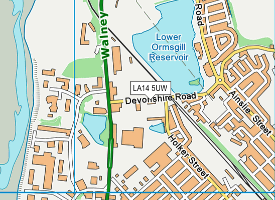 LA14 5UW map - OS VectorMap District (Ordnance Survey)