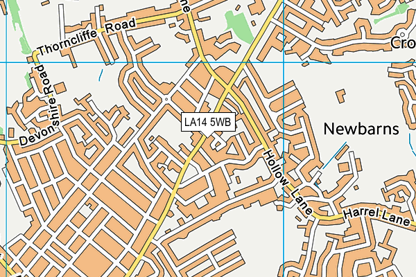 LA14 5WB map - OS VectorMap District (Ordnance Survey)