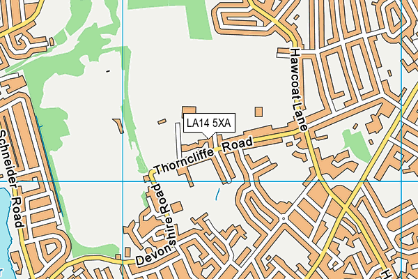 LA14 5XA map - OS VectorMap District (Ordnance Survey)