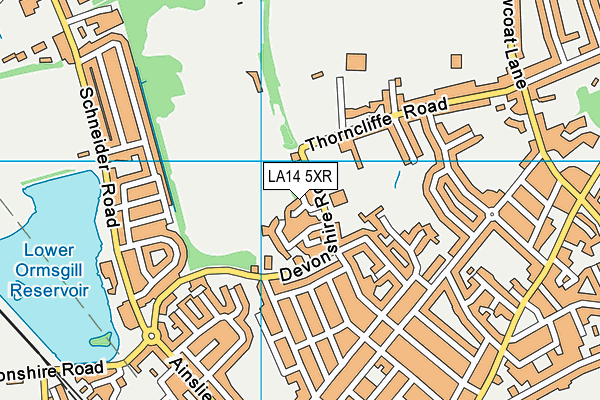 LA14 5XR map - OS VectorMap District (Ordnance Survey)