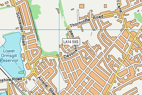 LA14 5XS map - OS VectorMap District (Ordnance Survey)