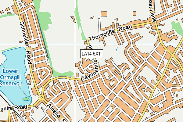 LA14 5XT map - OS VectorMap District (Ordnance Survey)