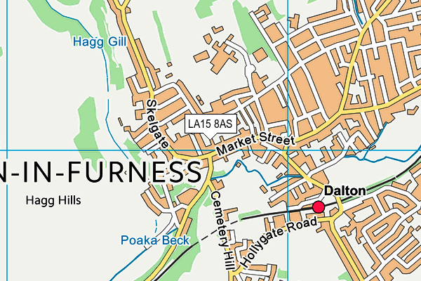 LA15 8AS map - OS VectorMap District (Ordnance Survey)