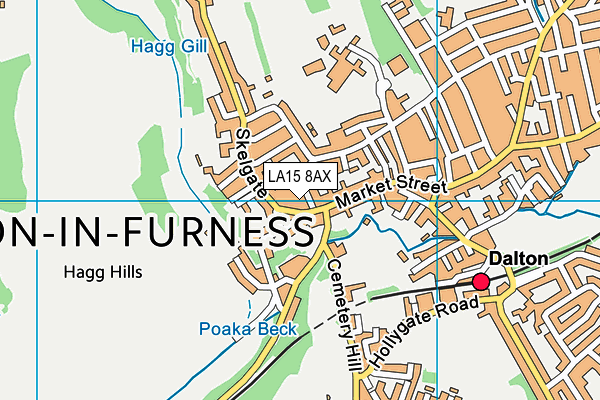 LA15 8AX map - OS VectorMap District (Ordnance Survey)