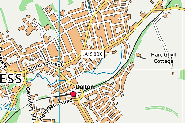 LA15 8DX map - OS VectorMap District (Ordnance Survey)