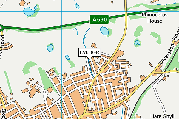 LA15 8ER map - OS VectorMap District (Ordnance Survey)