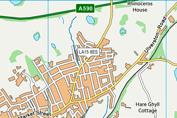 LA15 8ES map - OS VectorMap District (Ordnance Survey)