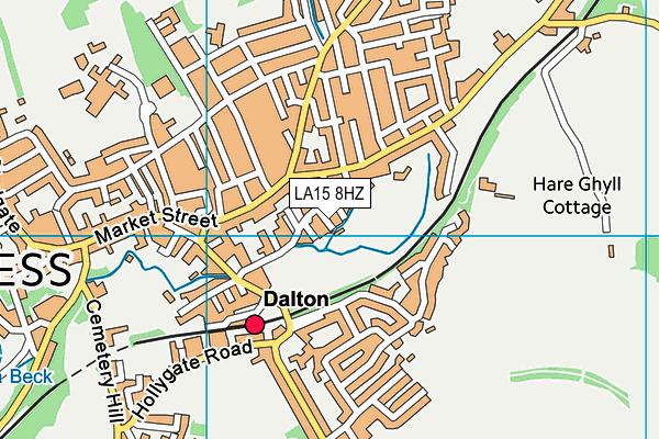 LA15 8HZ map - OS VectorMap District (Ordnance Survey)