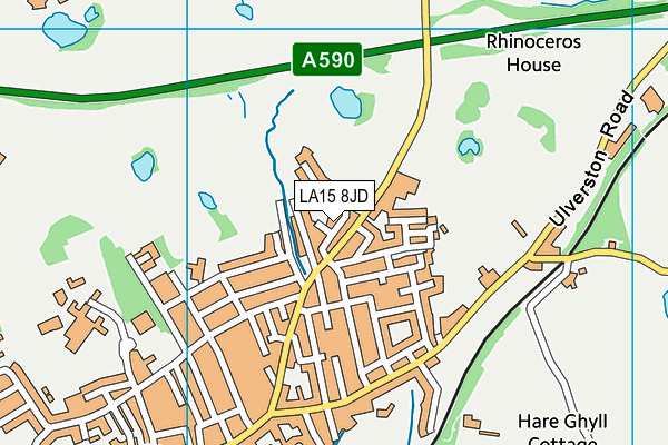 LA15 8JD map - OS VectorMap District (Ordnance Survey)