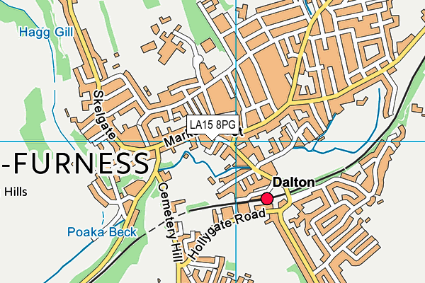 LA15 8PG map - OS VectorMap District (Ordnance Survey)