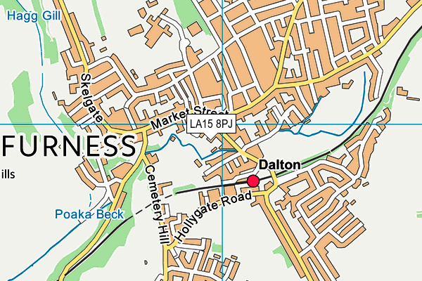 LA15 8PJ map - OS VectorMap District (Ordnance Survey)