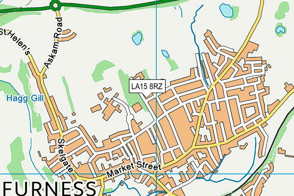 LA15 8RZ map - OS VectorMap District (Ordnance Survey)