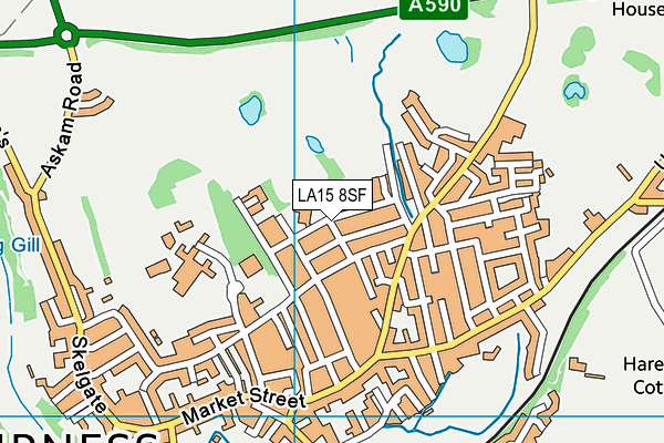 LA15 8SF map - OS VectorMap District (Ordnance Survey)