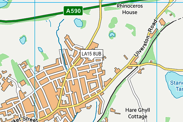 LA15 8UB map - OS VectorMap District (Ordnance Survey)