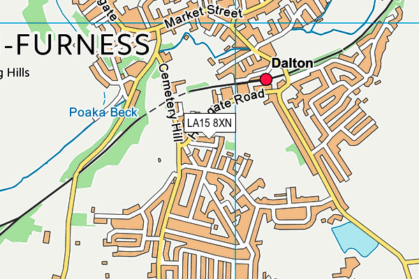 LA15 8XN map - OS VectorMap District (Ordnance Survey)