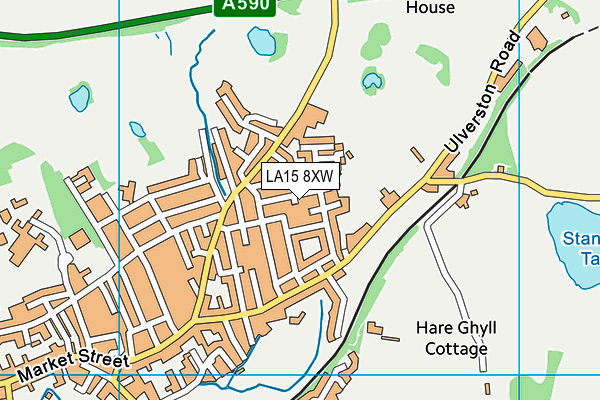 LA15 8XW map - OS VectorMap District (Ordnance Survey)