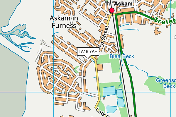 LA16 7AE map - OS VectorMap District (Ordnance Survey)
