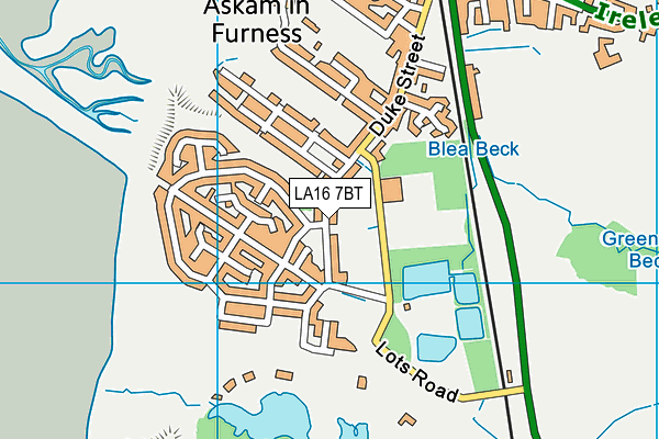 LA16 7BT map - OS VectorMap District (Ordnance Survey)