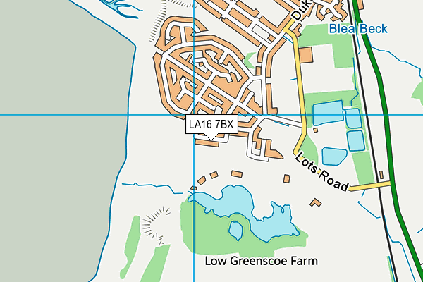 LA16 7BX map - OS VectorMap District (Ordnance Survey)