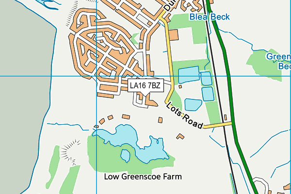 LA16 7BZ map - OS VectorMap District (Ordnance Survey)