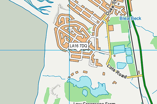 LA16 7DQ map - OS VectorMap District (Ordnance Survey)