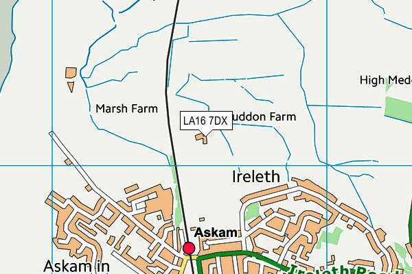 LA16 7DX map - OS VectorMap District (Ordnance Survey)