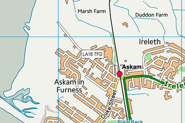 Askam United Football Club map (LA16 7FD) - OS VectorMap District (Ordnance Survey)