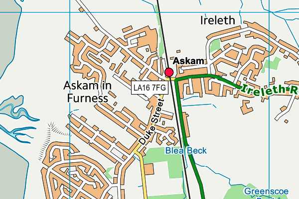 LA16 7FG map - OS VectorMap District (Ordnance Survey)