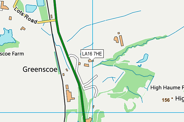 LA16 7HE map - OS VectorMap District (Ordnance Survey)