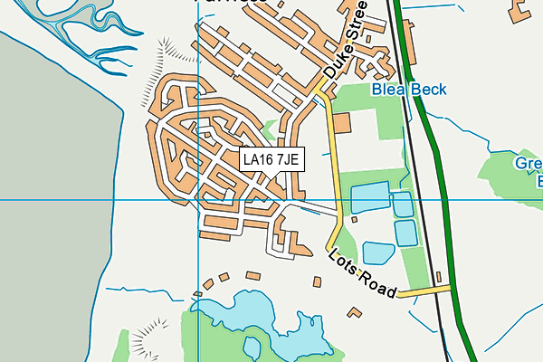 LA16 7JE map - OS VectorMap District (Ordnance Survey)