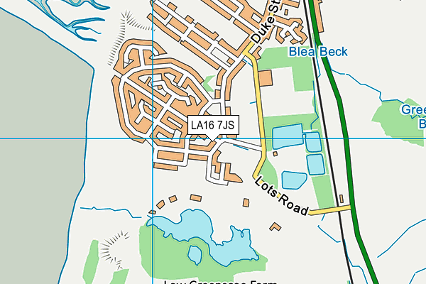 LA16 7JS map - OS VectorMap District (Ordnance Survey)