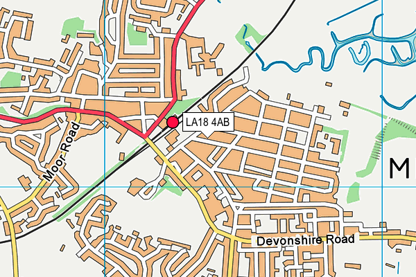 LA18 4AB map - OS VectorMap District (Ordnance Survey)