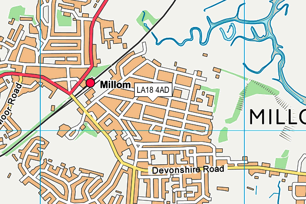 LA18 4AD map - OS VectorMap District (Ordnance Survey)